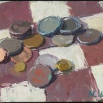 coins painting still life cree