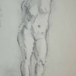 Nude with raised arm, 40x25