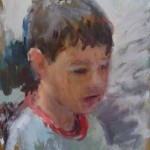 Young Boy, oil on board, 28x21.5 SOLD