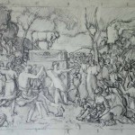 Adoration of the Golden Calf (after Poussin), pencil SOLD